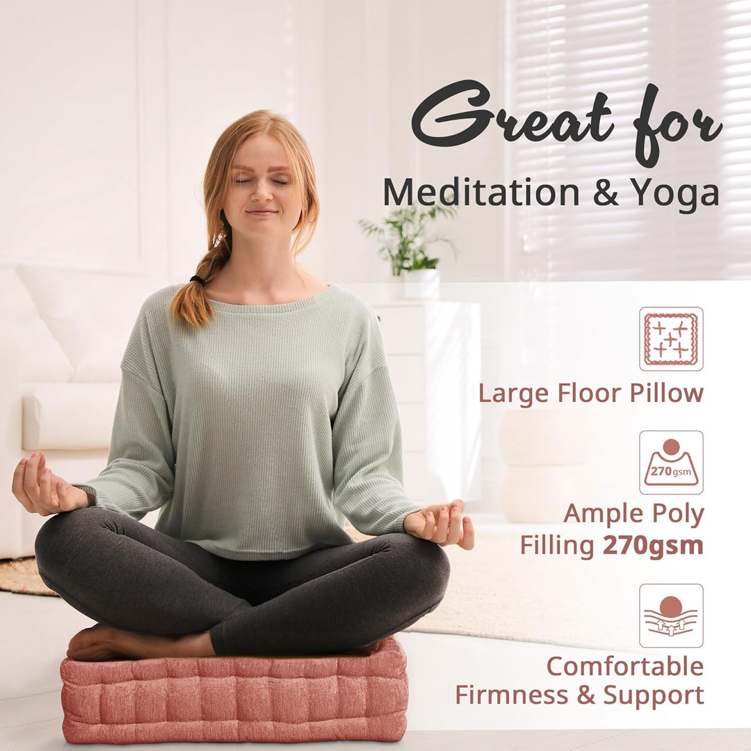 Grote Chenille Vloerkussen voor Meditatie & Yoga