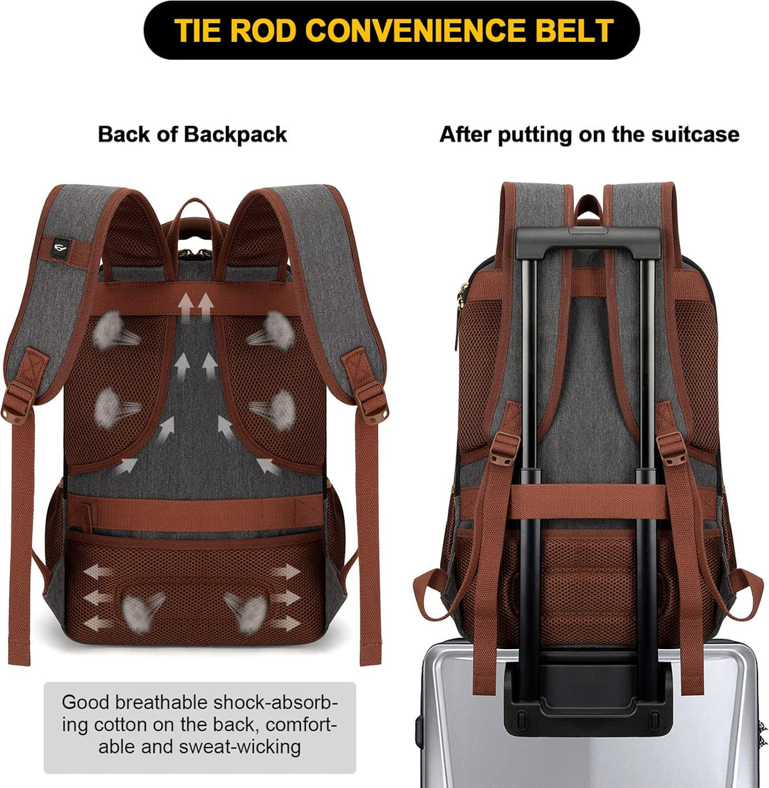 Anti-Diefstal Canvas Laptop- & Reisrugzak met USB-poort – Geschikt voor laptops tot 17,3"