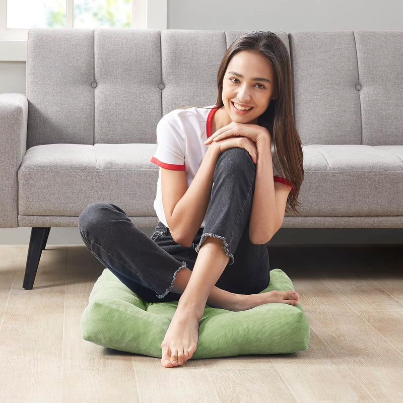 Set van 2 Meditatiekussens - Grote Tufted Corduroy Kussens