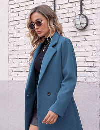 Dames Winter Wollen Jas met Notch Revers - Sofia