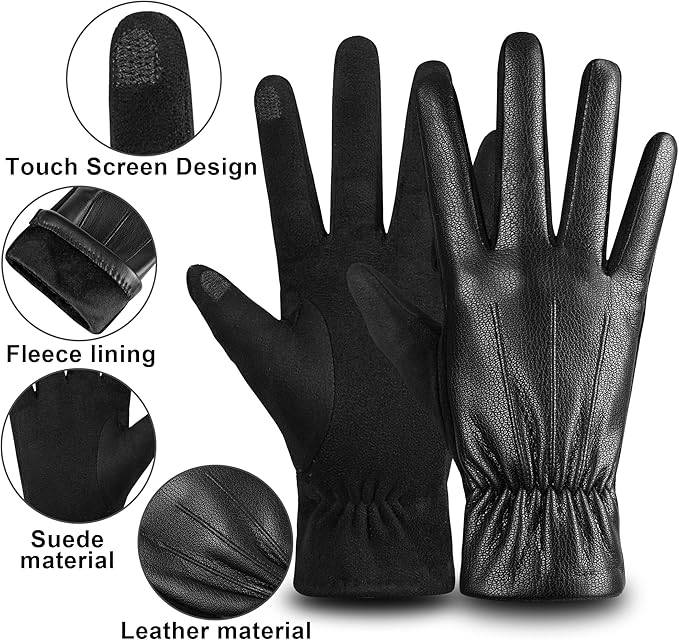 Leren Touchscreen Winterhandschoenen voor Heren - Oliver