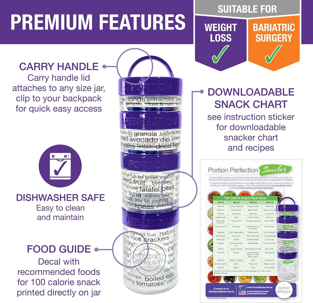 100-Calorie Snack Portiecontrole Containers - Stapelbare Set