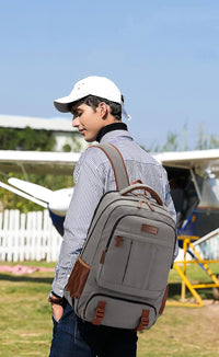 Anti-Diefstal Canvas Laptop- & Reisrugzak met USB-poort – Geschikt voor laptops tot 17,3"