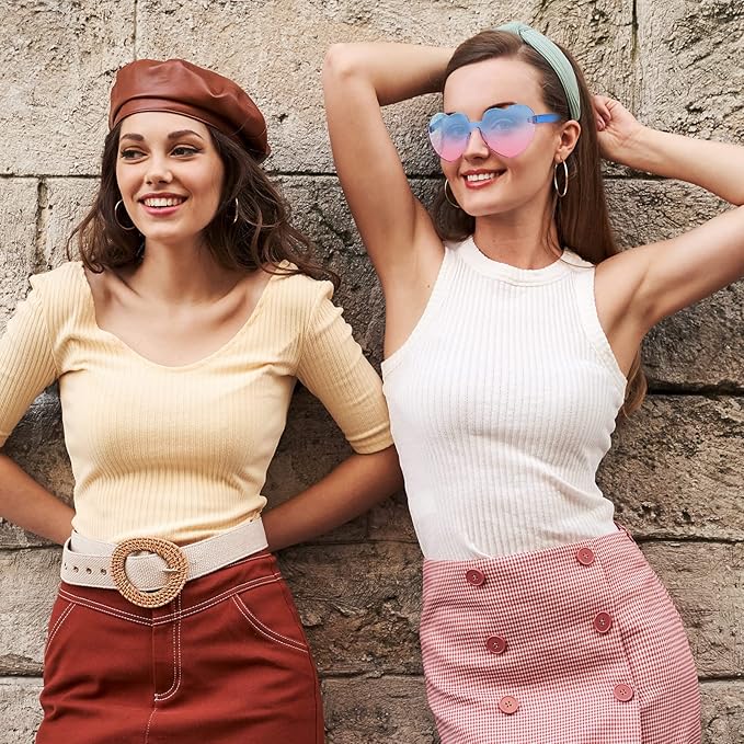 Trendwaardige hartvormige zonnebril zonder montuur in transparante look - HartBlitz