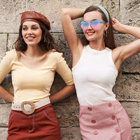 Trendwaardige hartvormige zonnebril zonder montuur in transparante look - HartBlitz