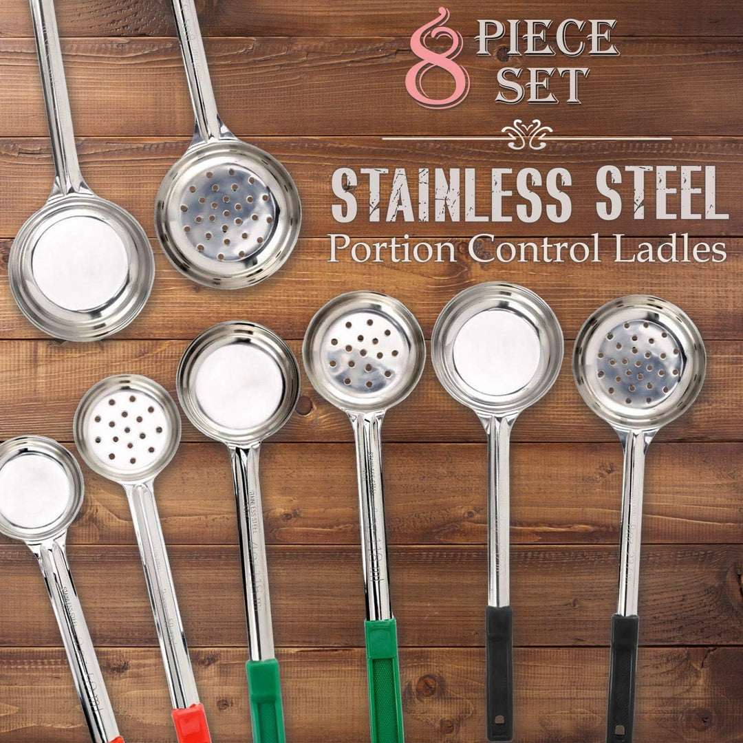 Portie Controle Serveerlepels Set – 8-Delig Maatlepels