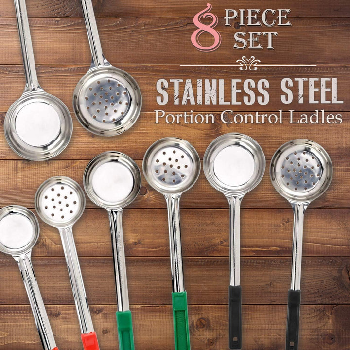 Portie Controle Serveerlepels Set – 8-Delig Maatlepels