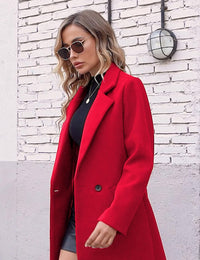 Dames Winter Wollen Jas met Notch Revers - Sofia
