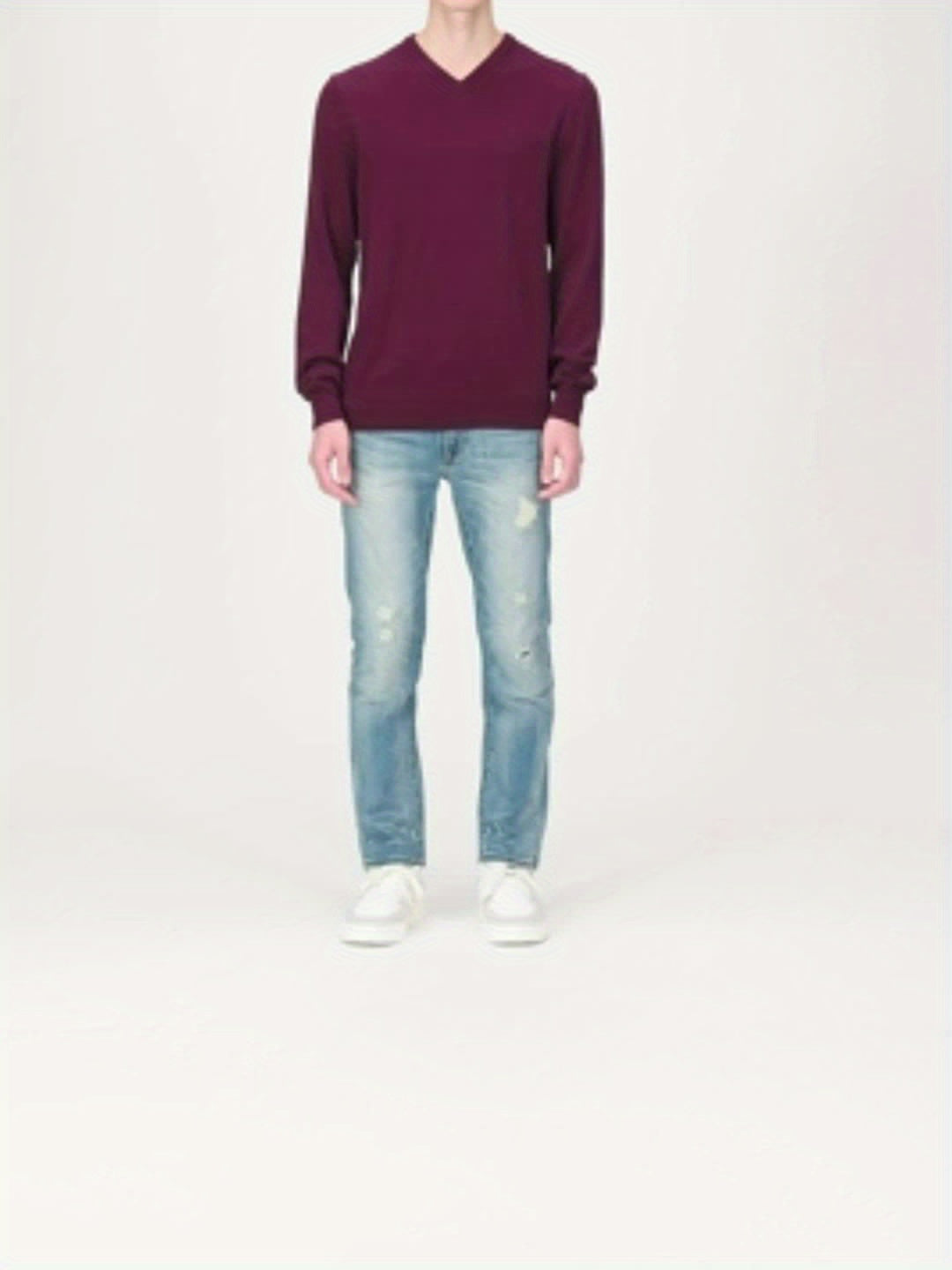 Modny sweter dziany z okrągłym dekoltem - Dante