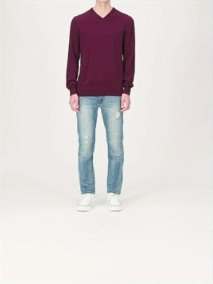 Modny sweter dziany z okrągłym dekoltem - Dante