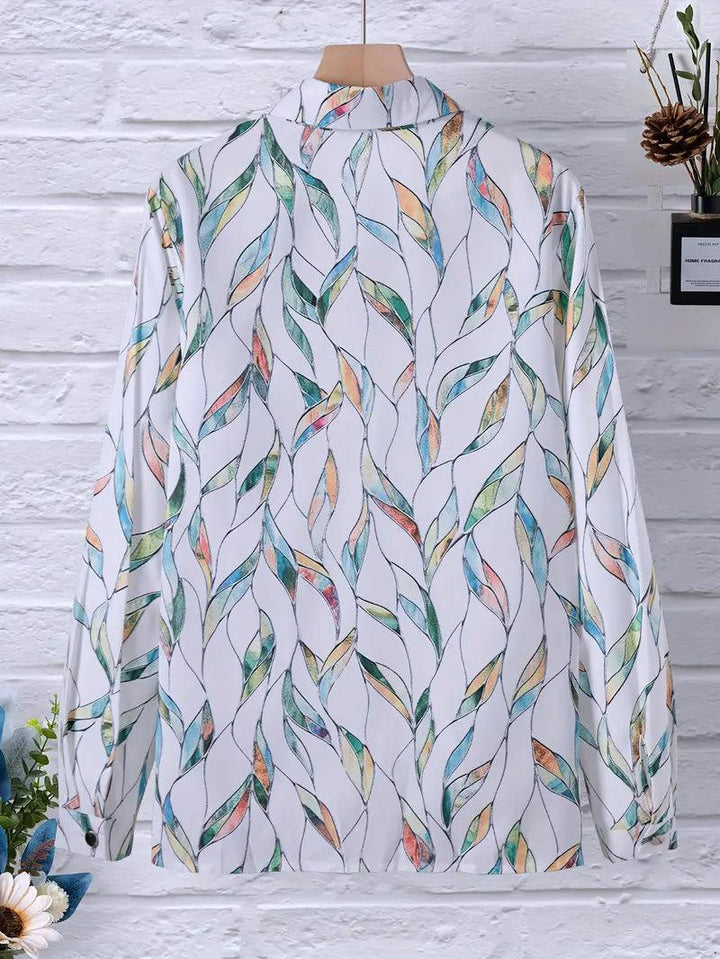 Trendy damesblouse met abstract patroon en knoopsluiting - Marlene