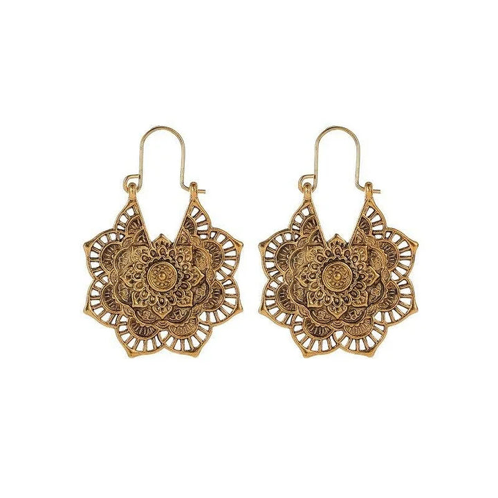 Gouden/Zilveren Lotus Mandala Oorbellen - Isolde