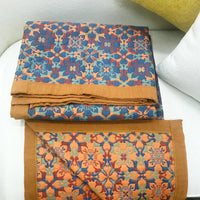 Oranje & Blauw Patroon Zeslaags Katoenen Quilt - TerraLoom