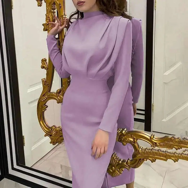 Bodycon Midi Jurk met Turtleneck – Valeria