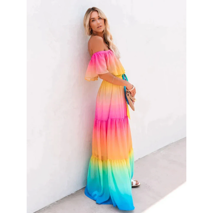 Multicolor Zomerjurk met Flatterende Pasvorm – Alisha