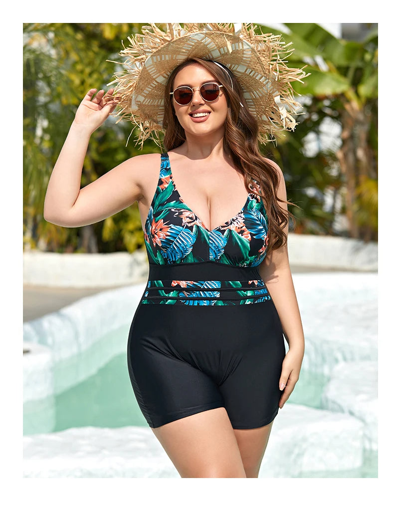 Vardi Dante™ Fleur Plus-Size Leafy Allure Badpak | Stijlvol & Comfortabel