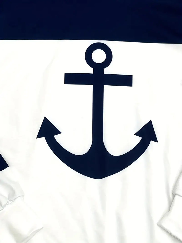 Hoodie met Ankerprint - Nautical Vibes