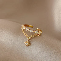 Gouden Hexagram Ketenring - Lyra