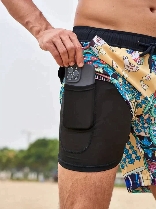 Stijlvolle Heren Zwembroek | AquaLux Swim Shorts met Binnenvoering en Telefoonvak