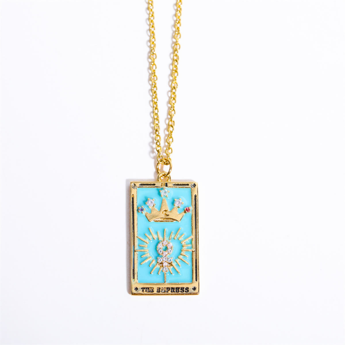 Zirkonia Vergulde Tarot Druppel Hanger Ketting - Amara