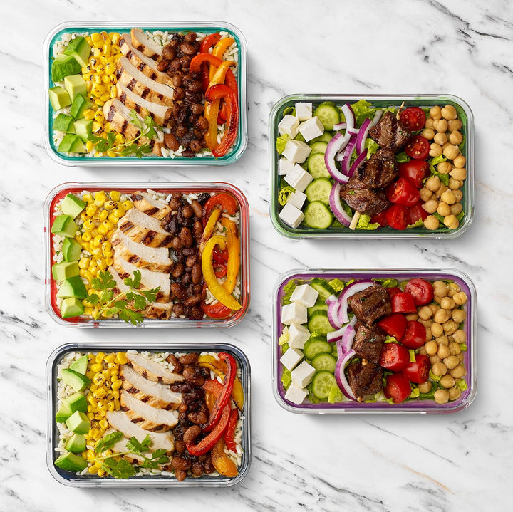 180 ml Glazen Maaltijd Prep Set – 5-Pack met Luchtdichte Deksel