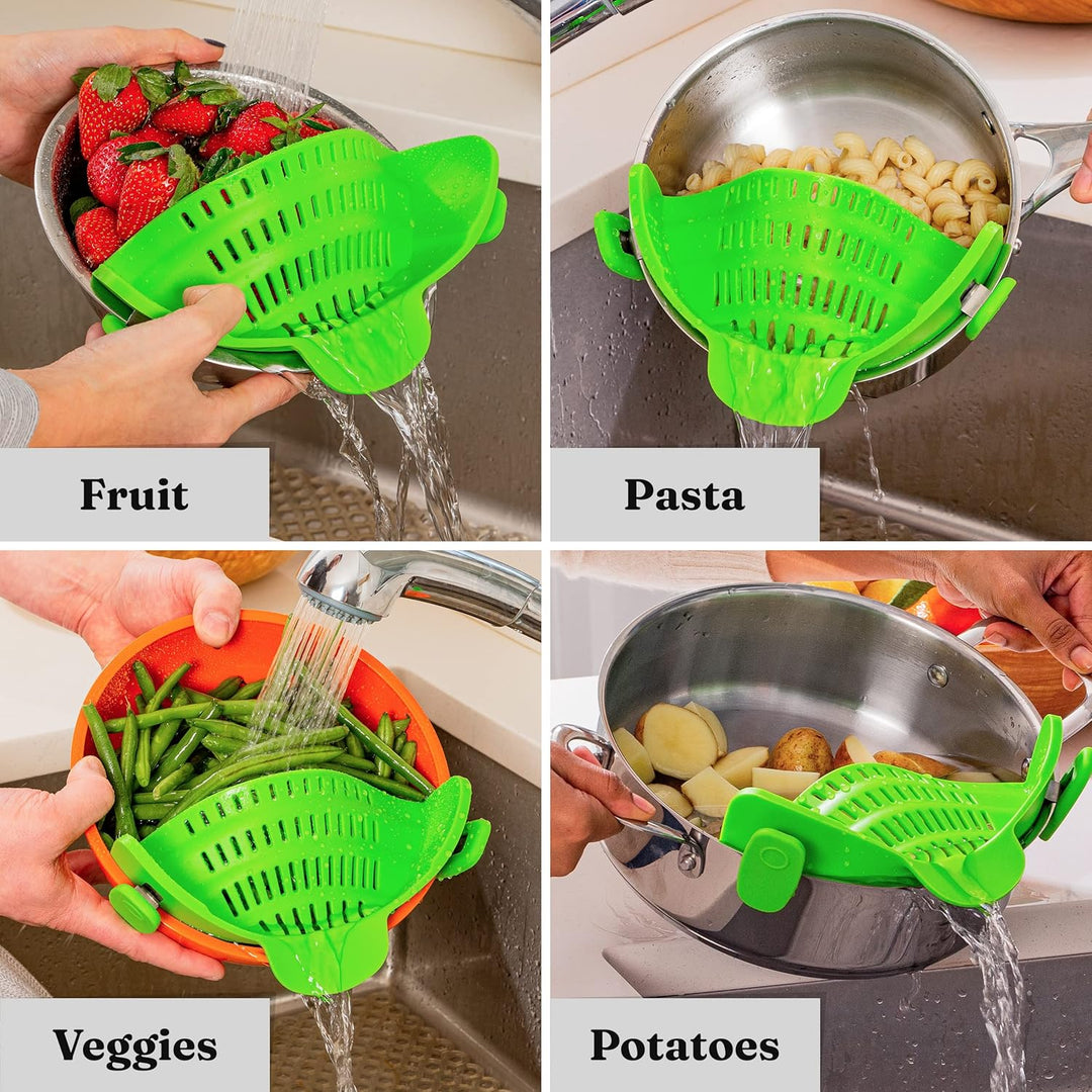 Silicone Clip-On Zeef – Hittebestendig Vergiet voor Pasta & Groenten