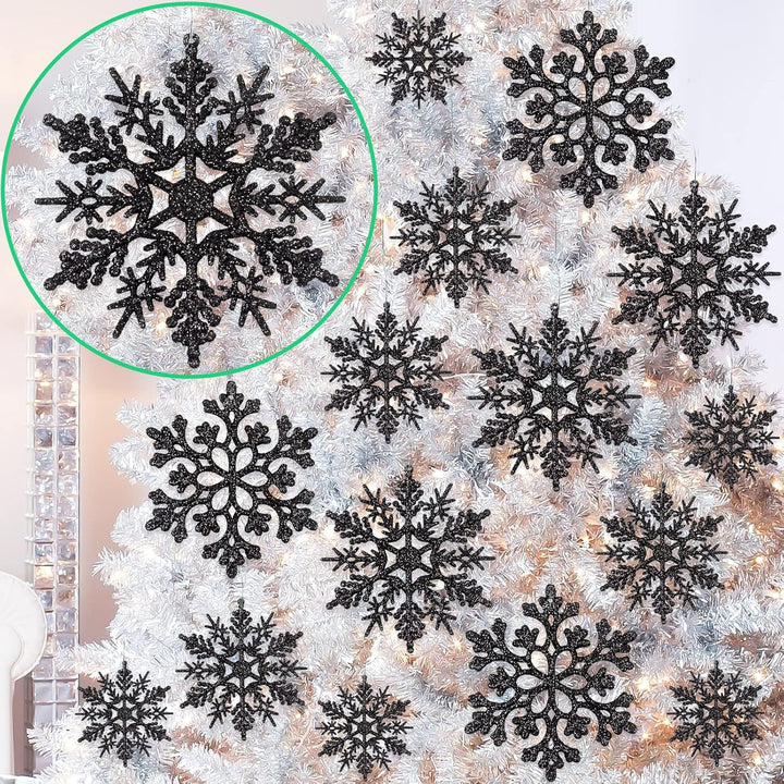Sneeuwvlok Kerstornamenten Set - FrostedElegance