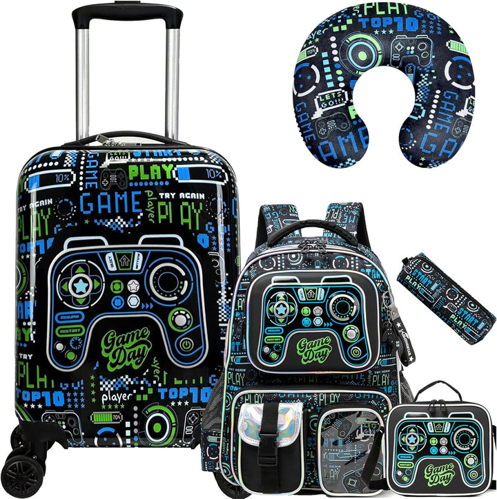 Kinder Bagage Set 5-delig met Hard Shell en Spinnerwielen – Game Day