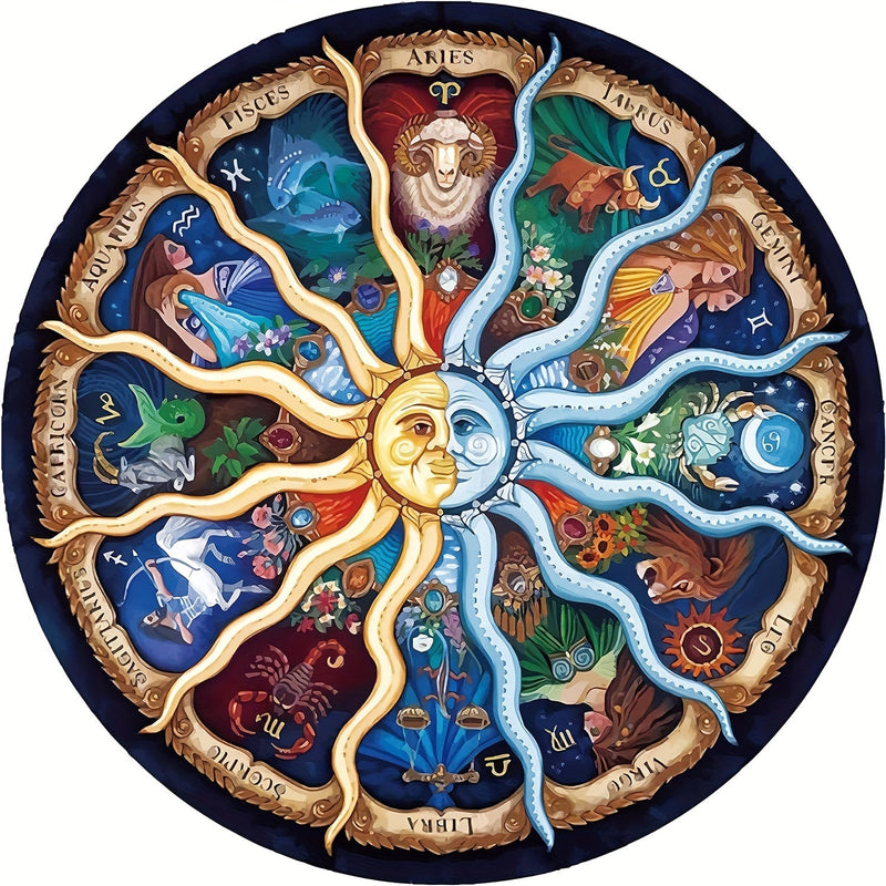 1000-delige Ronde Sterrenbeeld Puzzel - ZodiacDreams