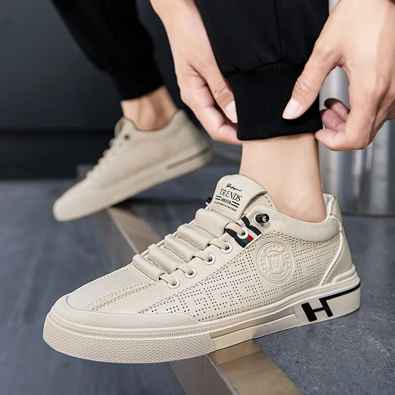 Heren Sneaker van Geperforeerd Leer met Lichtgewicht Constructie – Ethan