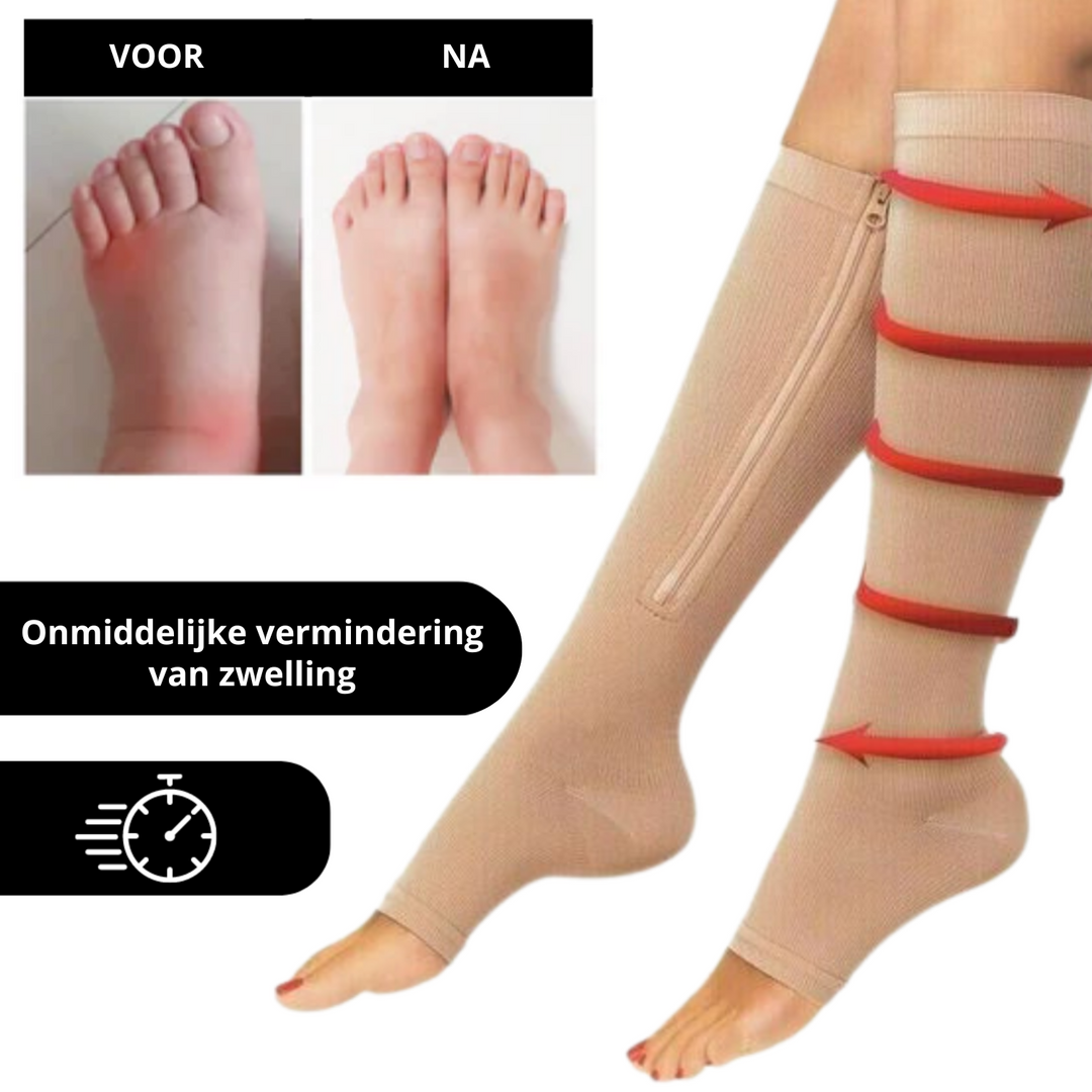 Orthopedische Compressiesokken met Rits - ComfortZip