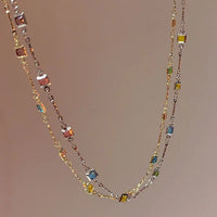 Fijne Gouden/Zilveren Ketting met Kleurrijke Stenen - Ivy