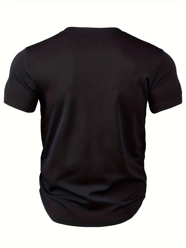 Heren T-shirt met Diepe V-hals en Textuur – Rafael