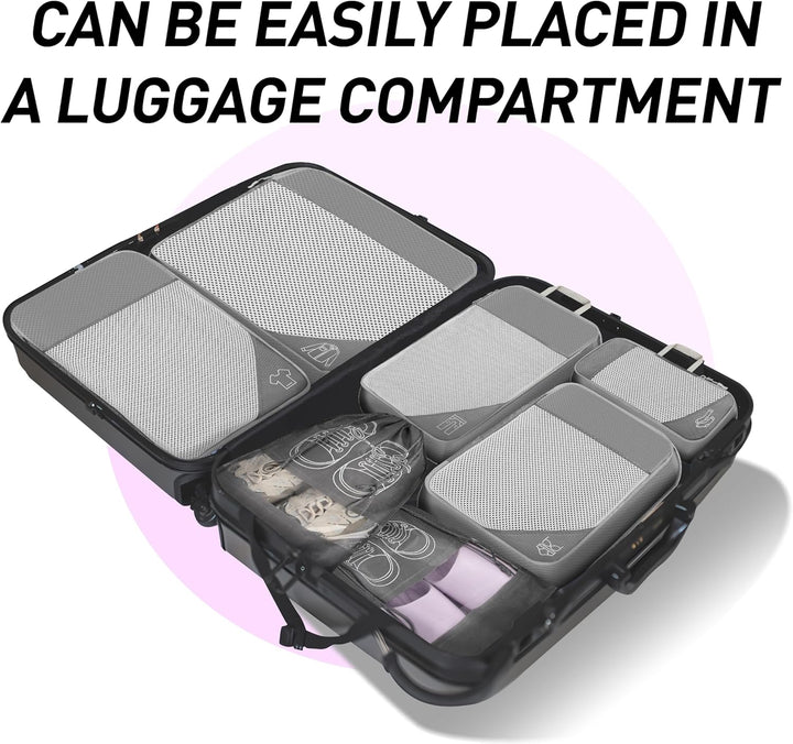9-delige Uitbreidbare Compressie Inpak Cube Set – Reis Organiser Tassen