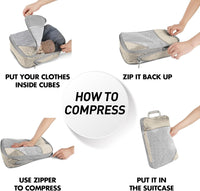 9-delige Uitbreidbare Compressie Inpak Cube Set – Reis Organiser Tassen