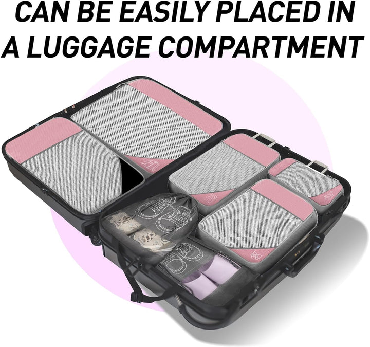9-delige Uitbreidbare Compressie Inpak Cube Set – Reis Organiser Tassen