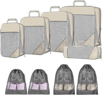 9-delige Uitbreidbare Compressie Inpak Cube Set – Reis Organiser Tassen