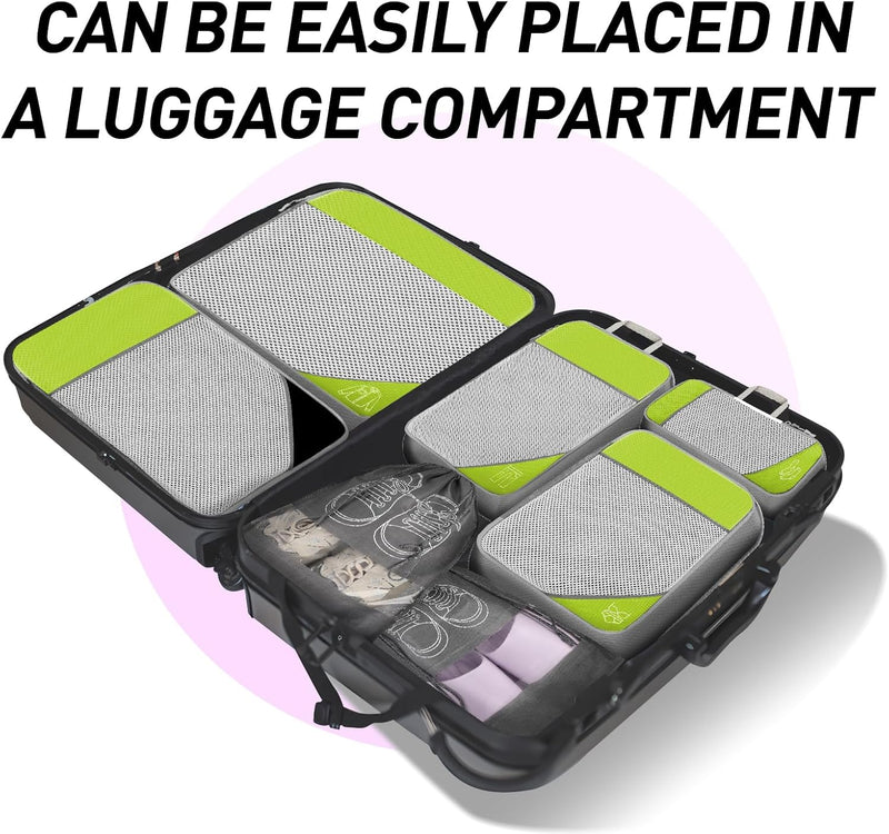 9-delige Uitbreidbare Compressie Inpak Cube Set – Reis Organiser Tassen