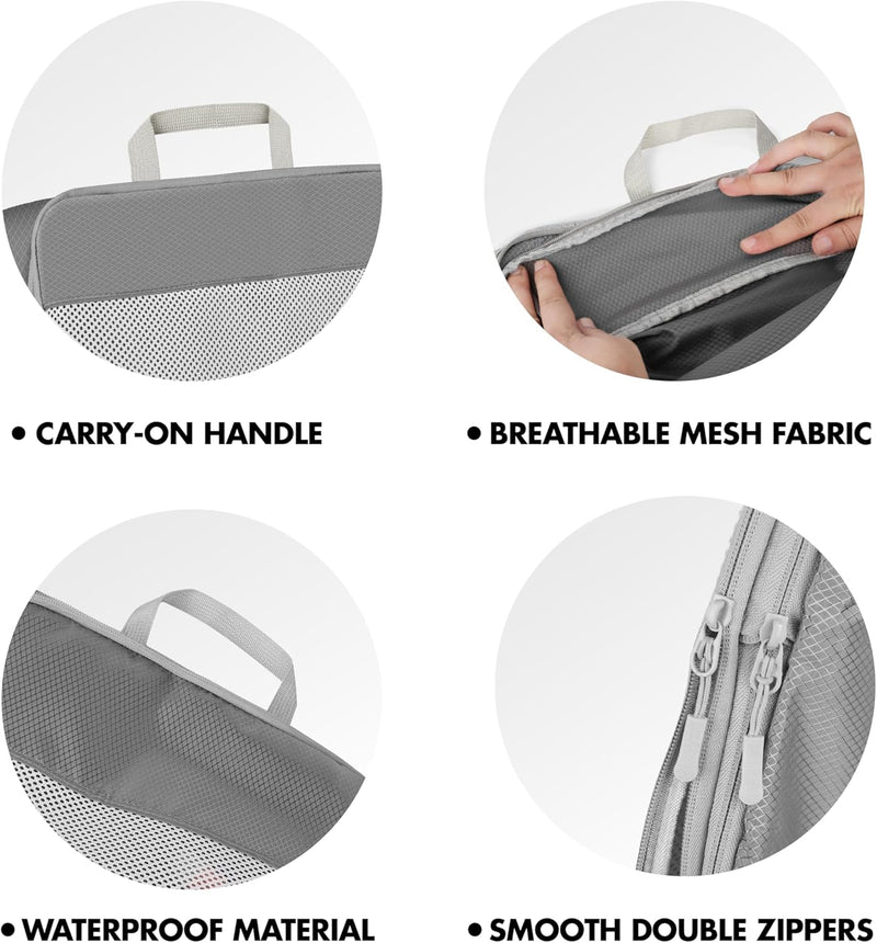 9-delige Uitbreidbare Compressie Inpak Cube Set – Reis Organiser Tassen