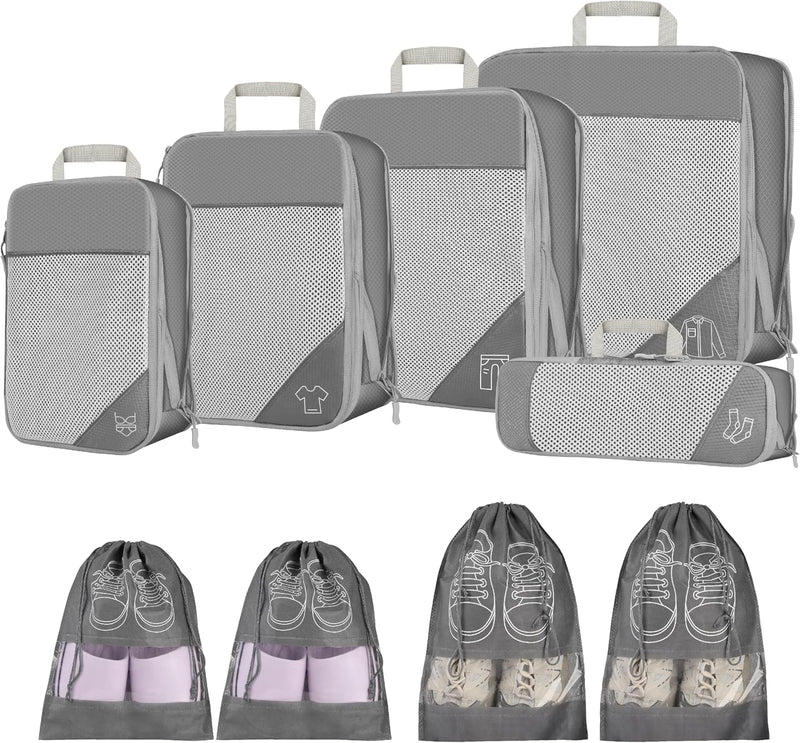 9-delige Uitbreidbare Compressie Inpak Cube Set – Reis Organiser Tassen