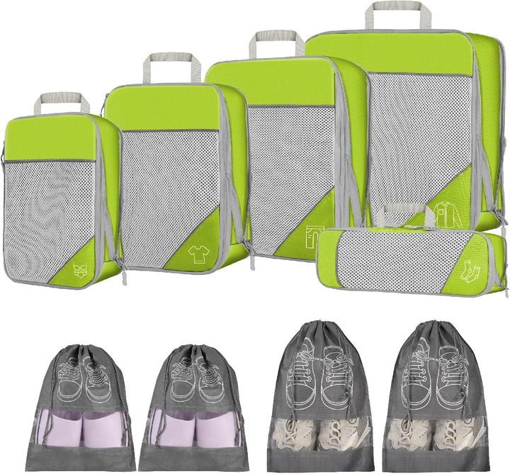 9-delige Uitbreidbare Compressie Inpak Cube Set – Reis Organiser Tassen