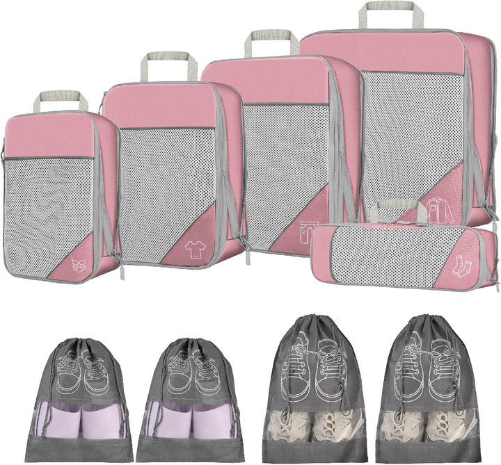 9-delige Uitbreidbare Compressie Inpak Cube Set – Reis Organiser Tassen