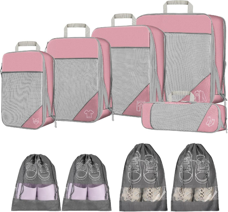 9-delige Uitbreidbare Compressie Inpak Cube Set – Reis Organiser Tassen