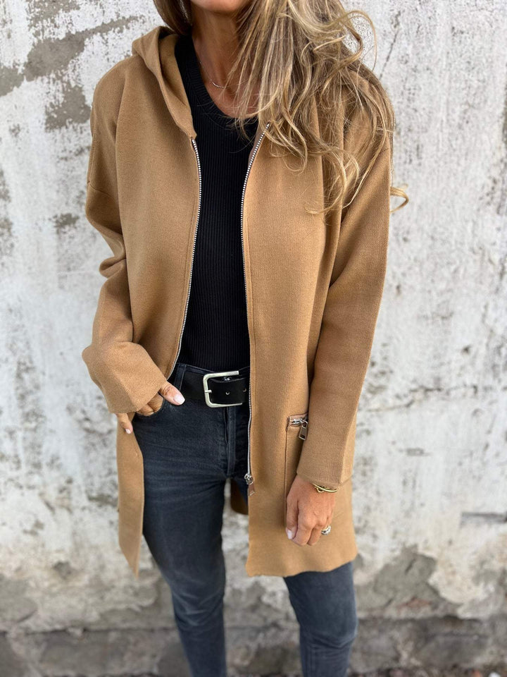 Halflange Hooded Zip-Up Jacket - Isla