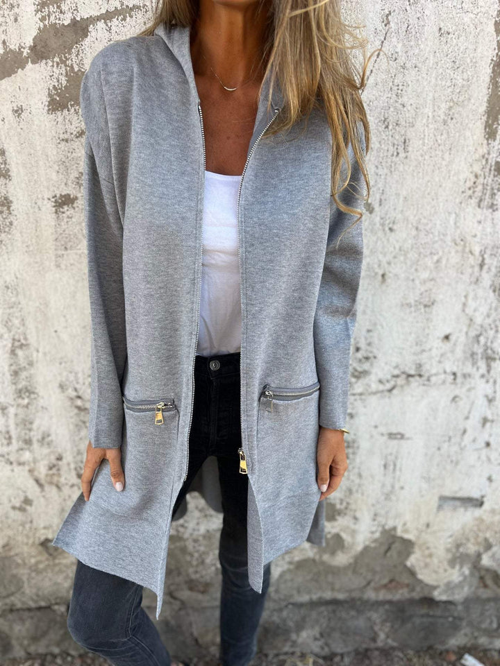 Halflange Hooded Zip-Up Jacket - Isla
