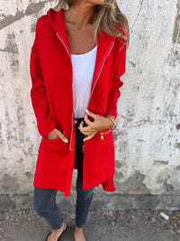 Halflange Hooded Zip-Up Jacket - Isla