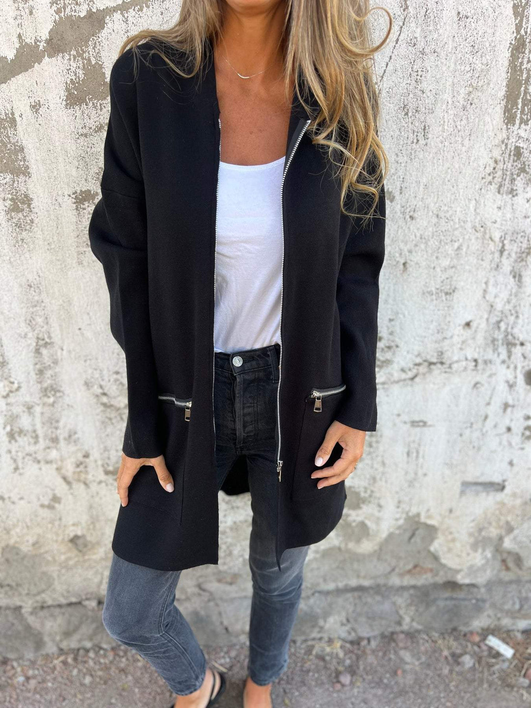 Halflange Hooded Zip-Up Jacket - Isla
