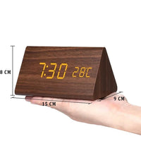 Houten LED Wekker met Spraakbesturing - EcoClock
