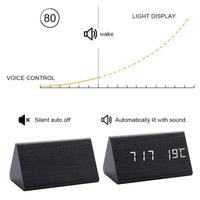 Houten LED Wekker met Spraakbesturing - EcoClock