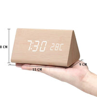 Houten LED Wekker met Spraakbesturing - EcoClock